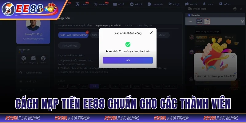 Cách nạp tiền chuẩn cho các thành viên